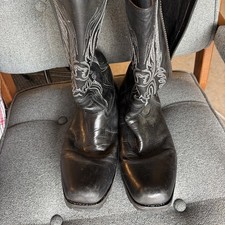 Vintage Frye Black 10D -ZIPPER- Harness Boots Square Toe Men’s Size picture