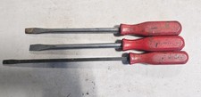 Mac Tools Screwdriver 3Pc  Set Flat Slotted Hard Red Handle PKR8 PKR8A PN10 picture