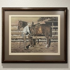 A WAY OF LIFE SIGNED PRINT BY GEORGE HALLMARK Limited Numbered Cowboy Art Horse picture