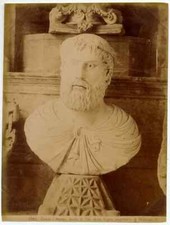 Capua Museum Statue of Pier della Vigna Vintage Albumen Phot 1880c Fly L939 picture