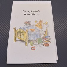 Vtg 1975 Pawprints Get Well Card 75-PP-436 Wallace Tripp Favorite Illiterate picture
