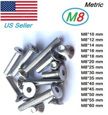 M8x1.25 metric 10mm to 60mm Hex bolt Flat head Stainless Steel Countersunk QT=10 picture
