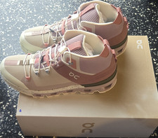 On Cloudtrax US 10.5 Women’s Mid Top Mesh Athletic Sneakers Rose/Ivory 53.99054 picture