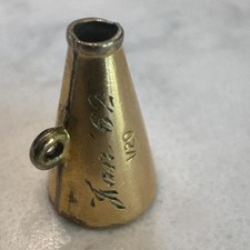 Vintage personalized (Jan ‘62, R) 1/20 Gold Filled Cheer Bull Horn Charm/Pendant picture