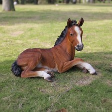 Horse Colt Lying Down Garden Statue Medium/Large Garden Decor, Home/Farm Decor picture