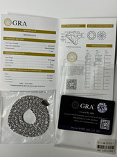GRA Moissanite Tennis Chain 925 Silver, D VVS1 Excellent Cut, Report/Cert picture