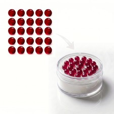 Dipwand Ruby Pearls, 3mm OD Size- 25 Pack - Pearl Accessories 3mm, Red picture