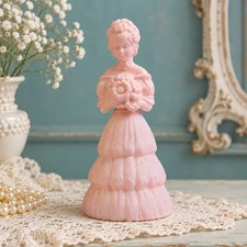 VTG Avon Garden Girl Charisma 1970s Collectible Pink Glass Decanter 90% w/ Box picture