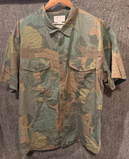 Filson Feather Cloth Shirt Short Sleeve Men's 3XL Sailfish Olive Camo Fishing picture