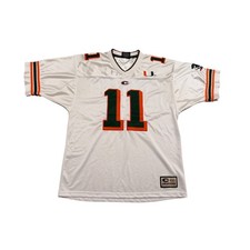 Colosseum Miami Hurricanes Football Jersey Mens Medium White #11 Mesh picture