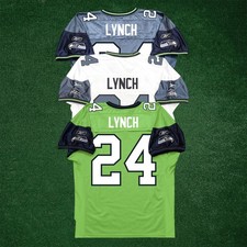 Marshawn Lynch Reebok Seattle Seahawks Authentic On-Field EQT White Jersey picture