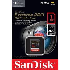 SanDisk Extreme Pro 1TB SDXC V30 UHS-I U3 Camera SD Memory Card picture