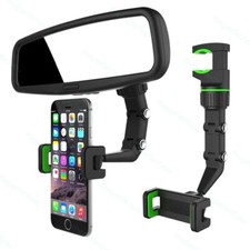 360° Car Rearview Mirror Rotation Adjustable Phone Holder Mount Multifunction picture