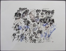 1986 NY Giants Signed by 11 Litho 19x25 Parcells Taylor Carson+++ PSA/DNA 209353 picture