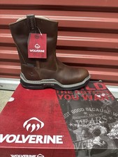 WOLVERINE Durashock Leather Work Boots CMAX Toe Mens Size 13 M Pull On W211129 picture