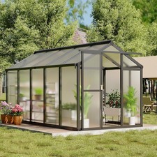 Garvee 6x10FT Walk-in Greenhouse w/ Polycarbonate Panels Roof Vent Lockable Door picture