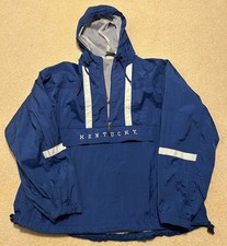 Vintage Red Oak Kentucky Wildcats NCAA Anorak Windbreaker Jacket Blue Large picture