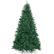 7.5FT Hinged Christmas Tree, Unlit Artificial Xmas Decoration,2254 Branch Tips picture