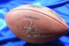LaDanian Tomlinson JSA Autograph NFL Football Signed 31 TDs Game Issued Chargers picture