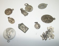 Lot of 10 Vintage Catholic Religious Medals Pendants Virgin Mary  & Saints picture