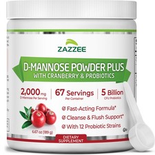 Zazzee D-Mannose Powder Plus, 2000 mg, 67 Servings, Potent & Fast-Acting, Kosher picture