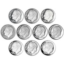 2010-2019 S Roosevelt Dime Gem DCam Proof Run 10 Coin Set CN-Clad picture