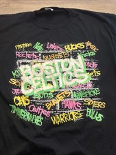 EXTREMELY RARE Vintage Late 80s Swingster Boston Celtics Graffiti Tshirt Mens XL picture
