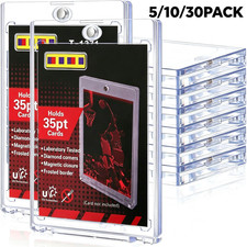 5/10/30Pack One-Touch Magnetic Card Holder For 35PT Trading Cards UV Protection picture
