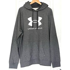 NWOT Under Armour Men's Rival Fleece Big Logo Hoodie XL Gray picture