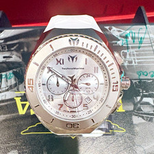 TechnoMarine Manta Ocean Chronograph Dive watch  Silver Dial White Rubber Strap picture