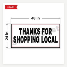 Thanks For Shopping Local BR2 2 Pack 24x48 Vinyl Banners With Grommets picture