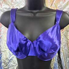 NWT Vintage Victoria's Secret Purple Second Skin Silk Satin Unlined UW Bra 38C   picture