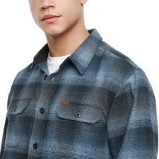 Orvis Men’s Flannel Shirt Regular Fit Heavyweight Cotton Plaid Blue Size M picture