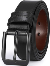 Men’S Casual Leather Jeans Belts 1 1/2” Wide 4MM Thick Alloy Prong Buckle Work D picture