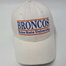 Vintage Boise State Broncos Hat Snapback The Game Split Bar White Blue NCAA Men picture