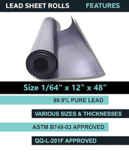 KRT Lead Sheeting, Sheet Lead Rolls (1/64