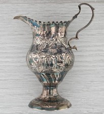 1816 Antique Pastoral Cream Pot Pitcher Sterling Silver Monogrammed Tea Coffee picture