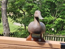 Vintage Hand‑Carved Duck Decoy Wooden Folk Art Waterfowl Collectible picture