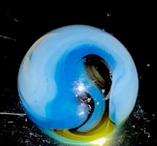😎HTF Vintage Heaton Swirl Marble W/Transparent Base-Mint.61 Display Ready #70 picture