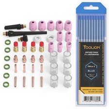 49Pcs TIG Welding Torch Stubby Gas Lens Glass Cup With 10 Pack Tig Tungsten picture