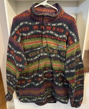 Synchilla 1990’s Patagonia Snap-T Fleece Pullover Geometric Multicolor vintage picture