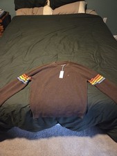 Outerknown Men's Brown Knit Crewneck Pullover Sweater Multicolor Striped S/P picture