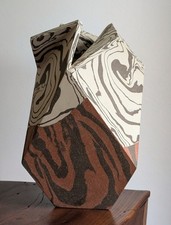 Stunning Large Cody Hoyt Signed Studio Pottery Slab Vase - Signed 2014 picture