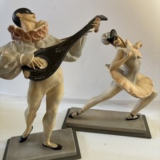 Art Deco Pierrot Minstrel And Ballerina Harlequin Large picture