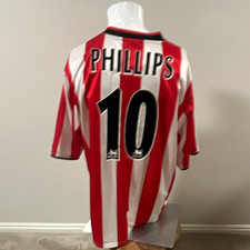 Nike Vintage Sunderland Kevin Phillips #10 Red/White Soccer Jersey Shirt Size L picture