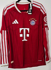 adidas Bayern Munich Red White Long Sleeve Soccer Jersey Shirt T-Mobile picture