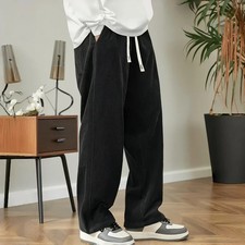 2026New Mens Corduroy Casual Pants Fashion Loose Fit Baggy Pants Straight Sweatp picture