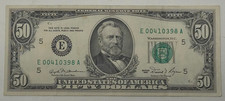 VINTAGE 1981 SERIES $50 LOW SERIAL NUMBER E00410398A RICHMOND FIFTY DOLLAR BILL picture