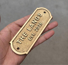Personalized Brass Plaque Custom Name Plate Office Hotel Business Door Sign picture