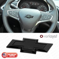 Gloss Black Steering Wheel Bowtie Overlay Chevy Silverado 2014-2024 Emblem Badge picture